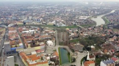 Sırbistan 'ın Zrenjanin kentinin hava manzarası
