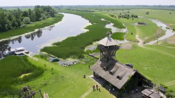Аерофотозйомка Природного Заповідника Засавіца Сербії Навесні — стокове відео