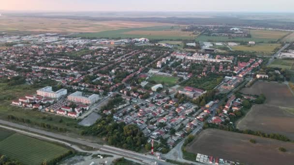 Drónrepülés Zemun Körül Belgrádban Szerbiában Napkeltekor — Stock videók