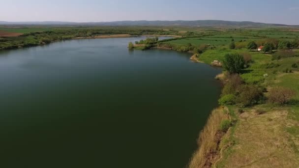 Festői Légi Felvétel Medjes Tóról Szerbiában — Stock videók