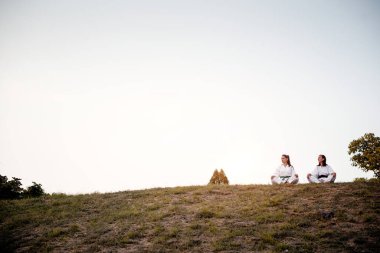 Görüntüyü iki dövüş sanatları savaşçı.