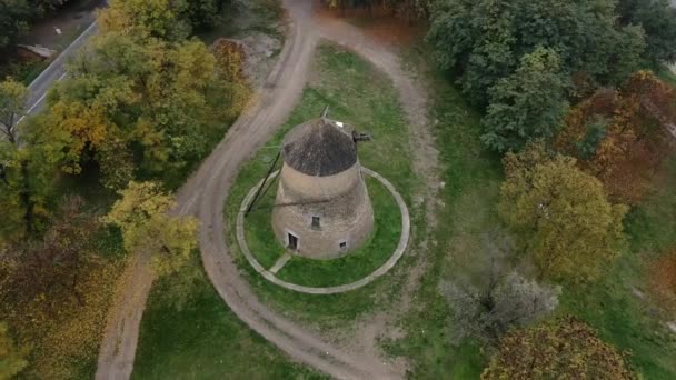 Drone Flight Old Windmill Historical Landmark Backa Topola Serbia — Stock Video
