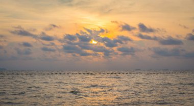 Günbatımı gökyüzü ve bulut arkaplanı.