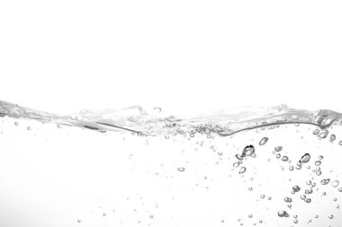 Beyaz arkaplanda izole edilmiş su dalgası
