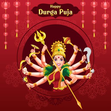 Durga Puja navratri festivali tasarım diliyor