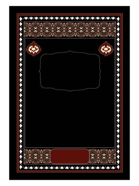 Arapça kitap kapağı, lüks arka plan, altın desenli Arap İslami tarzı..