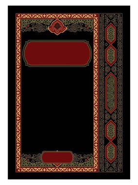 Arapça kitap kapağı, lüks arka plan, altın desenli Arap İslami tarzı..