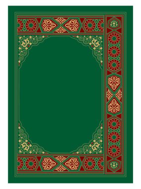 Arapça kitap kapağı, lüks arka plan, altın desenli Arap İslami tarzı..