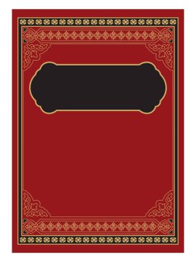 Arapça süslemeli İslami kitap kapağı.