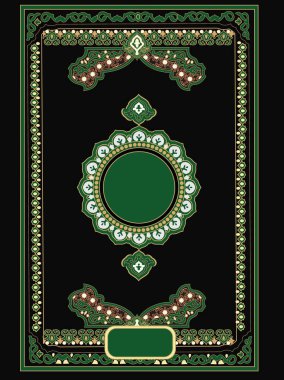 Arap İslam Biçimli Kitap Kapağı Tasarımı Arap Şablonu ve Süslemeleri