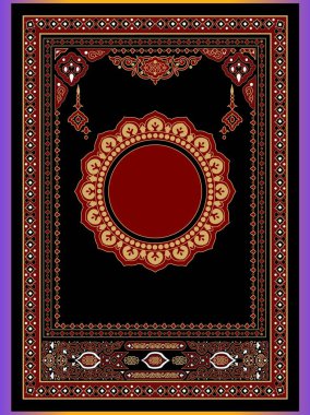 Arap İslam Biçimli Kitap Kapağı Tasarımı Arap Şablonu ve Süslemeleri