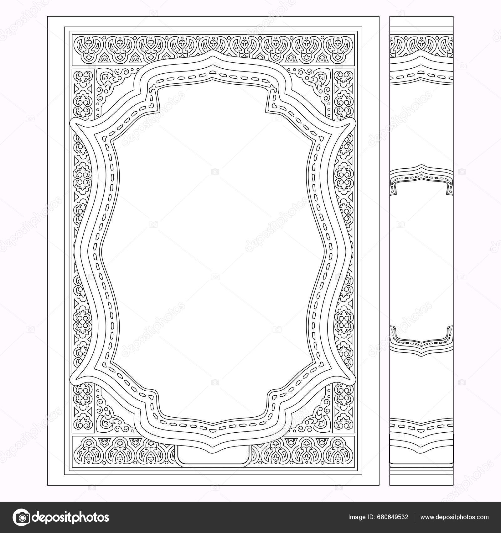 Book Cover Black White Border Frame Arabic Design Stock Vector by