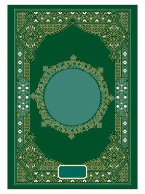 Arapça Şablon Kenarlı Arap İslam Tarzı Kitap Kapağı Tasarımı