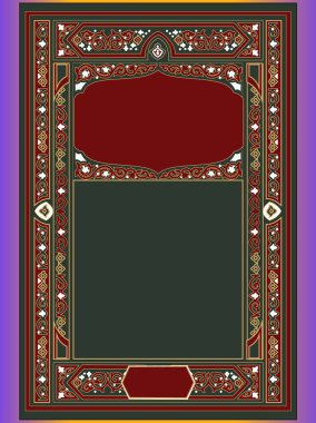 Arap İslam Biçimli Kitap Kapağı Tasarımı Arap Şablonu ve Süslemeleri