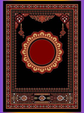 Arap İslam Biçimli Kitap Kapağı Tasarımı Arap Şablonu ve Süslemeleri