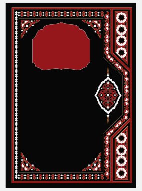 İslami Arap Biçimi Beyaz ve Altın Kitap Kapak Şablonu Arabesk Fas Şablonu Tasarımı