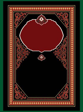 İslami Arap Biçimi Beyaz ve Altın Kitap Kapak Şablonu Arabesk Fas Şablonu Tasarımı