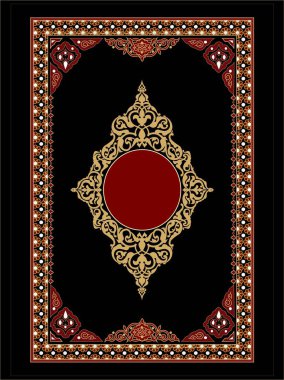 İslami Arap Biçimi Beyaz ve Altın Kitap Kapak Şablonu Arabesk Fas Şablonu Tasarımı