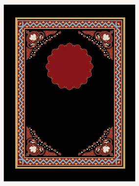 Arap tasarımı vektör sanat sınır çerçeve tasarımı. kitap kapağı tasarımı.