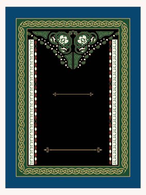 Arap tasarımı vektör sanat sınır çerçeve tasarımı. kitap kapağı tasarımı.