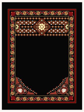 Arap tasarımı vektör sanat sınır çerçeve tasarımı. kitap kapağı tasarımı.