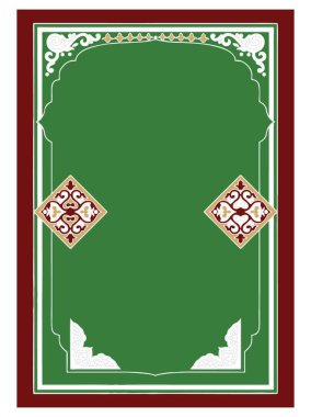 Arap İslam Biçimli Kitap Kapağı Tasarımı Arap Şablonu ve Süslemeleri