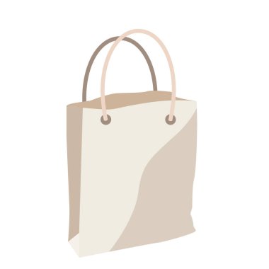 Kağıt torba vektörü, kağıt saplı boş alışveriş torbası, vektör çizimleri