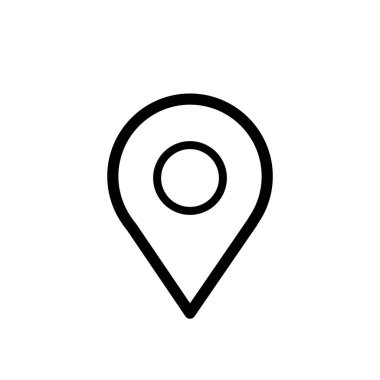 konum pin vektörü ince çizgi simgesi