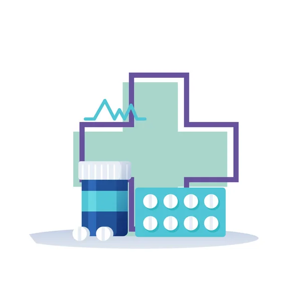 medical pharmacy and health care, vector illustration