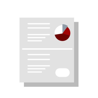 Finansal durum, kağıt raporları. Mali rapor kavramı, dijital muhasebe, denetim ve mali araştırma, muhasebe raporu. Düz tasarımda vektör illüstrasyonu