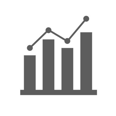 Büyüyen istatistik siyah kabartma simgesi. İş haritası artıyor. Ekonomi raporu. Finansal grafik. Grafik Sembol Silüet Vektörü