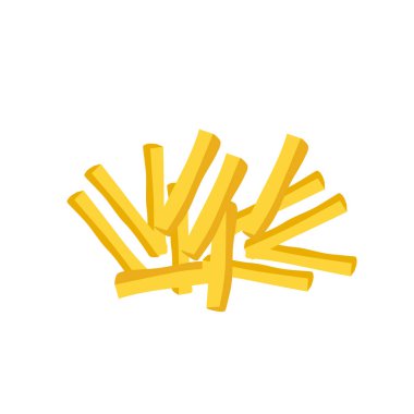 Patates kızartması Vektör çizimi, düz tasarım. Patates kızartması fast food, izole edilmiş fast food ikonu seti patates.