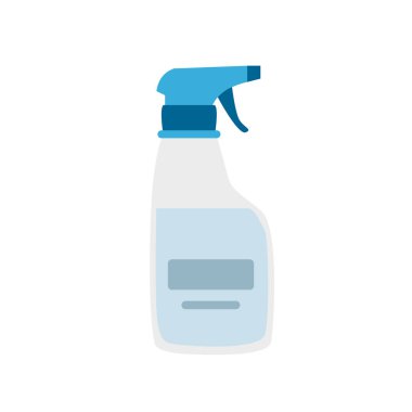 Temizlik spreyi şişesi, bir şişe antiseptik sprey ev hijyeni ve kişisel hijyen. Vektör düz tasarımı.