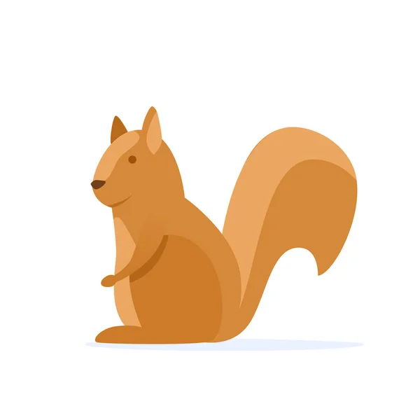 Cute Cartoon Beaver Flat Style White Background Animal Vector Icon — Stock Vector