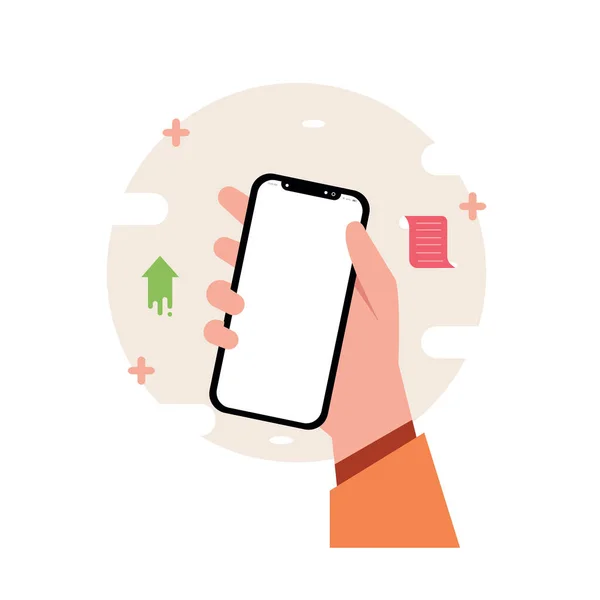 Hand Holding Phone Vector Flat Illustrations — Stock Vector