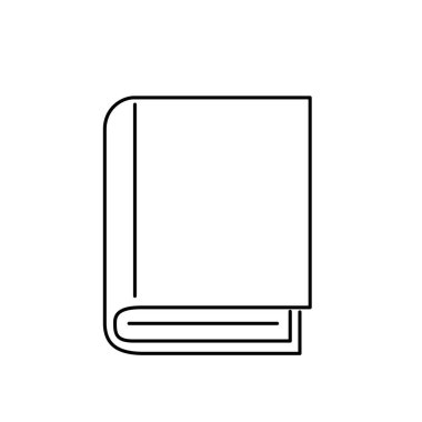 kitap ikonu vektör çizgileri. Gri arka planda izole edilmiş modaya uygun düz stil kitap simgesi. Tasarım için eğitim sembolü