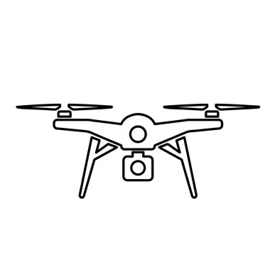İHA hattı simgesi. Basit element çizimi. İnsansız hava aracı konsepti sembol tasarımı. vektör simgesi dronu.