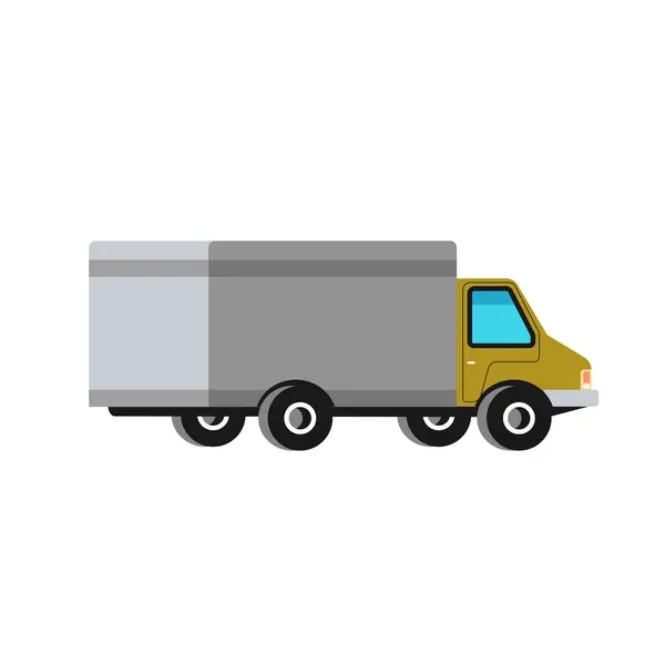 Entrega Camiões Vista Traseira Ilustração Vetorial Sobre Fundo Branco Conceito — Vetor de Stock