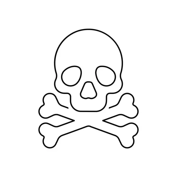 Skull Death Icons Danger Poison Flat Vector Icon Apps Websites — Stock Vector