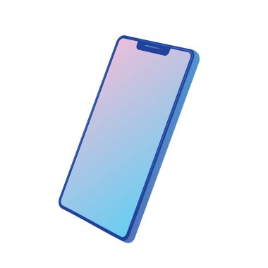Akıllı telefon ekranı boş, döndürülmüş pozisyon. Cep telefonunun üç boyutlu izometrik çizimi. Akıllı telefon perspektifi. Infographic veya sunum UI tasarım arayüzü için şablon.