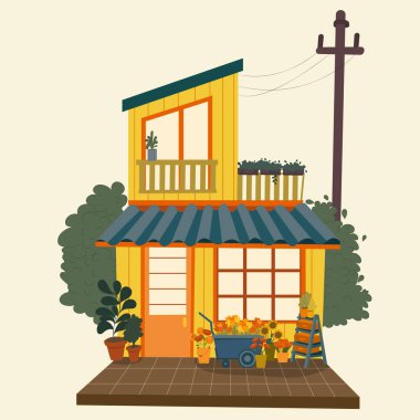 Çiçekli ev cephesi