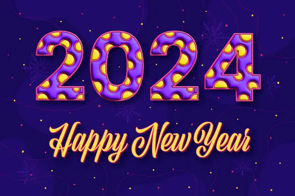 Yeni yılın kutlu olsun 2024. Festivalin mavi arka planında güzel bir tatil web pankartı