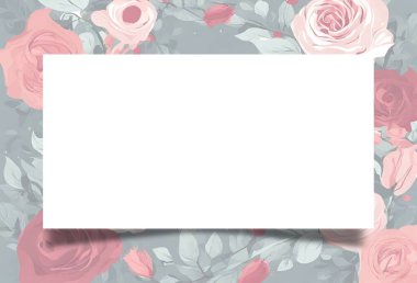 Çiçek şablonundaki boş kart. Çiçek modeliyle..