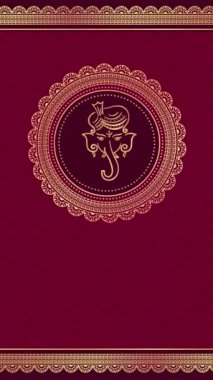 Güzel Hint Düğün Davetiyesi Şablonu Canlandırılmış Arkaplan.