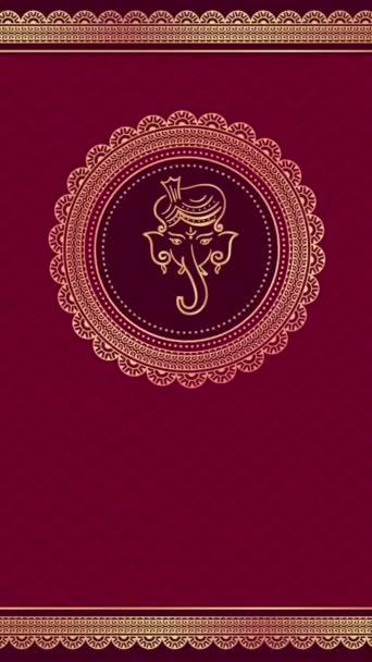 Beautiful Indian Wedding Invitation Card Template Animated Background — Stock Video