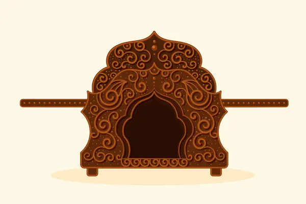 stock vector Decorated Indian wedding culture palki (wedding) decoration design illustration