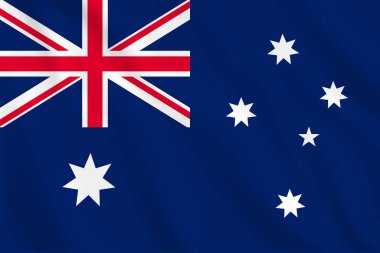 Avustralya bayrağını sallayan 3 boyutlu illüstrasyon. Avustralya 'nın vektör bayrağı. Avustralya 'nın Sembolü.