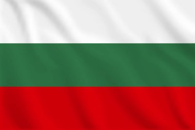 Bulgaristan 'ın bayrağını sallayan 3D illüstrasyon. Bulgaristan 'ın vektör bayrağı. Bulgaristan 'ın Sembolü.