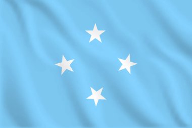 3d illustration waving flag of Micronesia. Vector flag of Micronesia. Symbol of Micronesia.