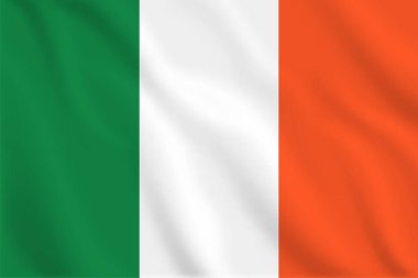 İrlanda bayrağı sallayan 3D illüstrasyon. İrlanda vekil bayrağı. İrlanda Sembolü.